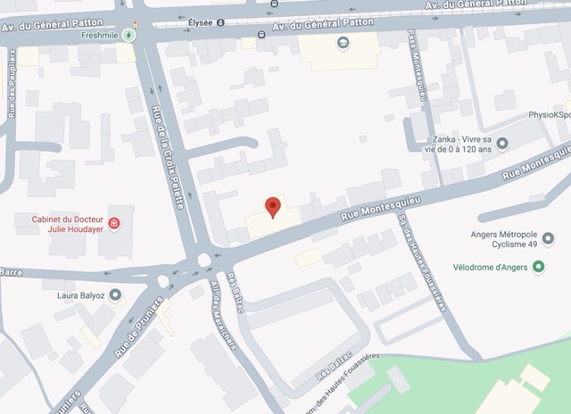 Carte du cabinet à 60 Rue Montesquieu, 49000 Angers